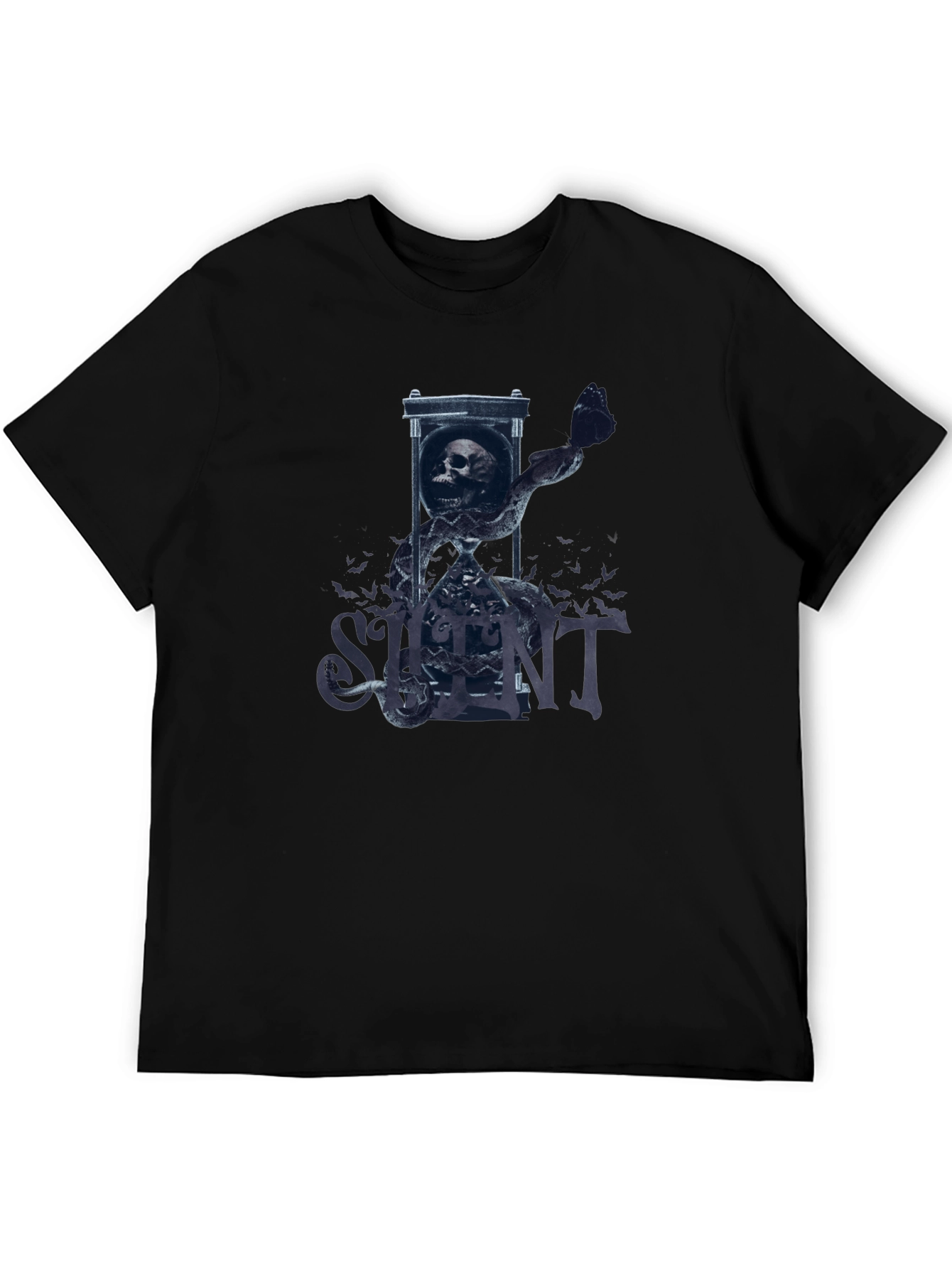 Silent Hourglass Skull T-Shirt - Gothic Tee