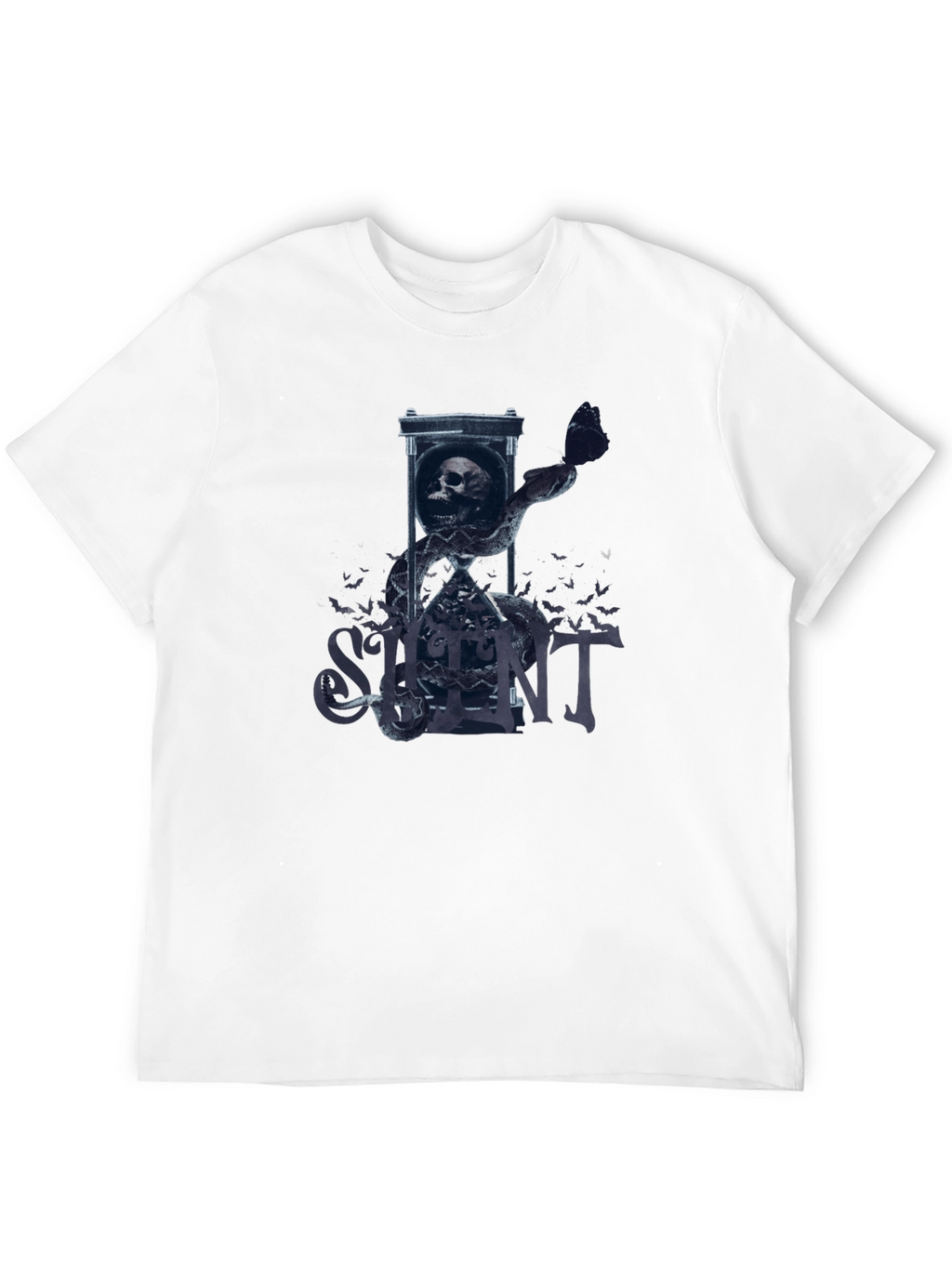 Silent Hourglass Skull T-Shirt - Gothic Tee