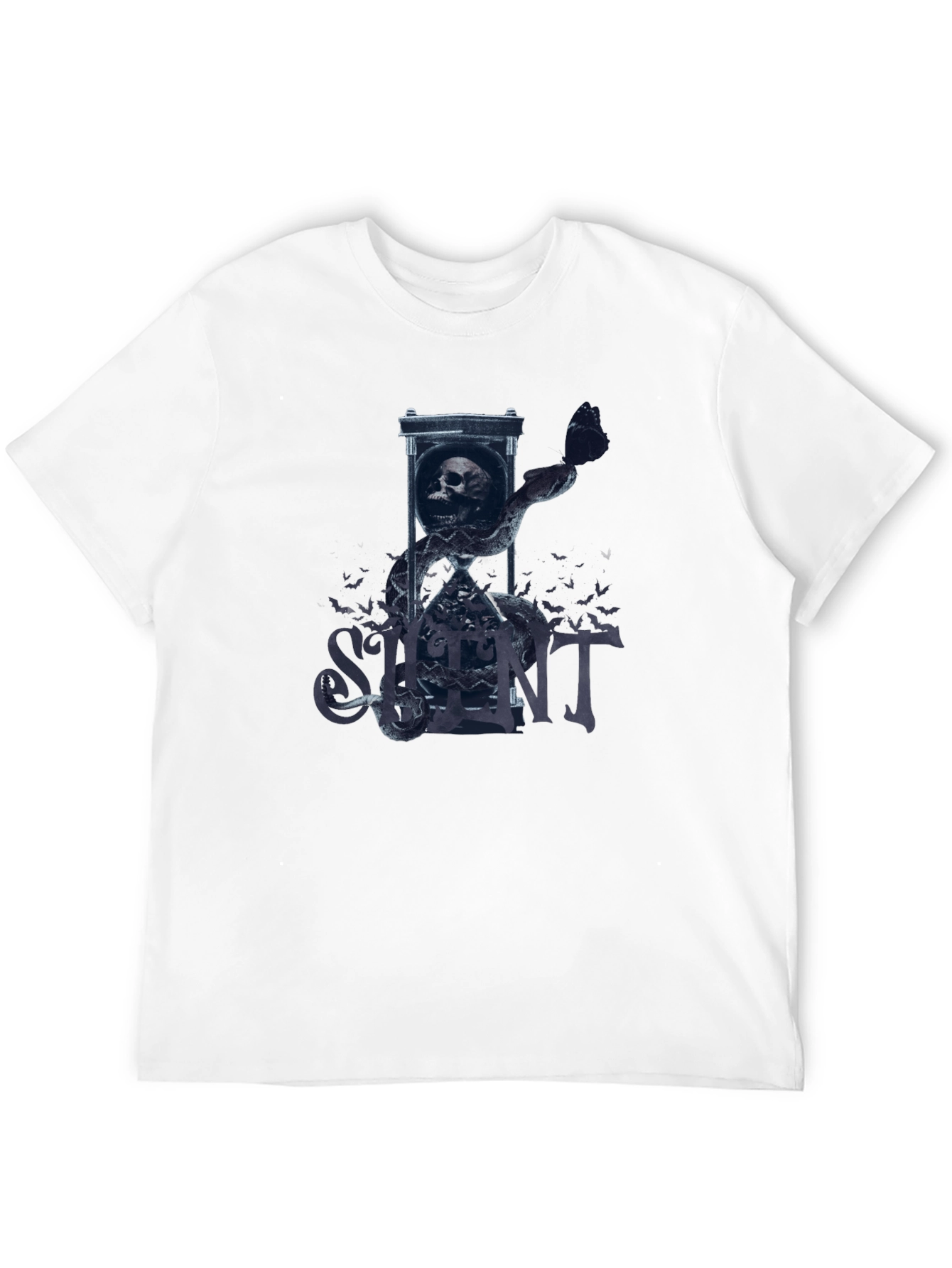Silent Hourglass Skull T-Shirt - Gothic Tee