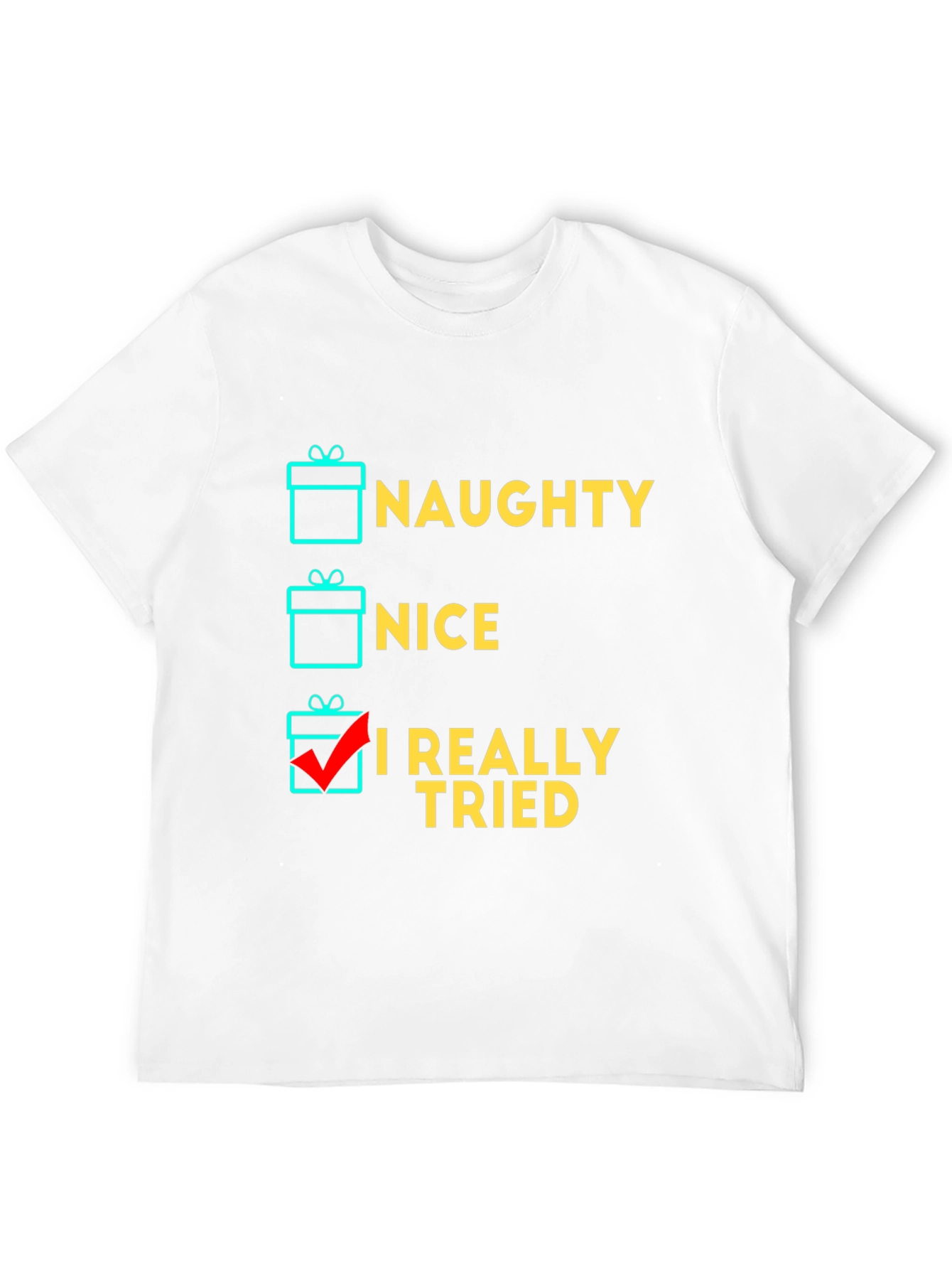 Naughty Nice I Tried T-Shirt Funny Christmas Gift
