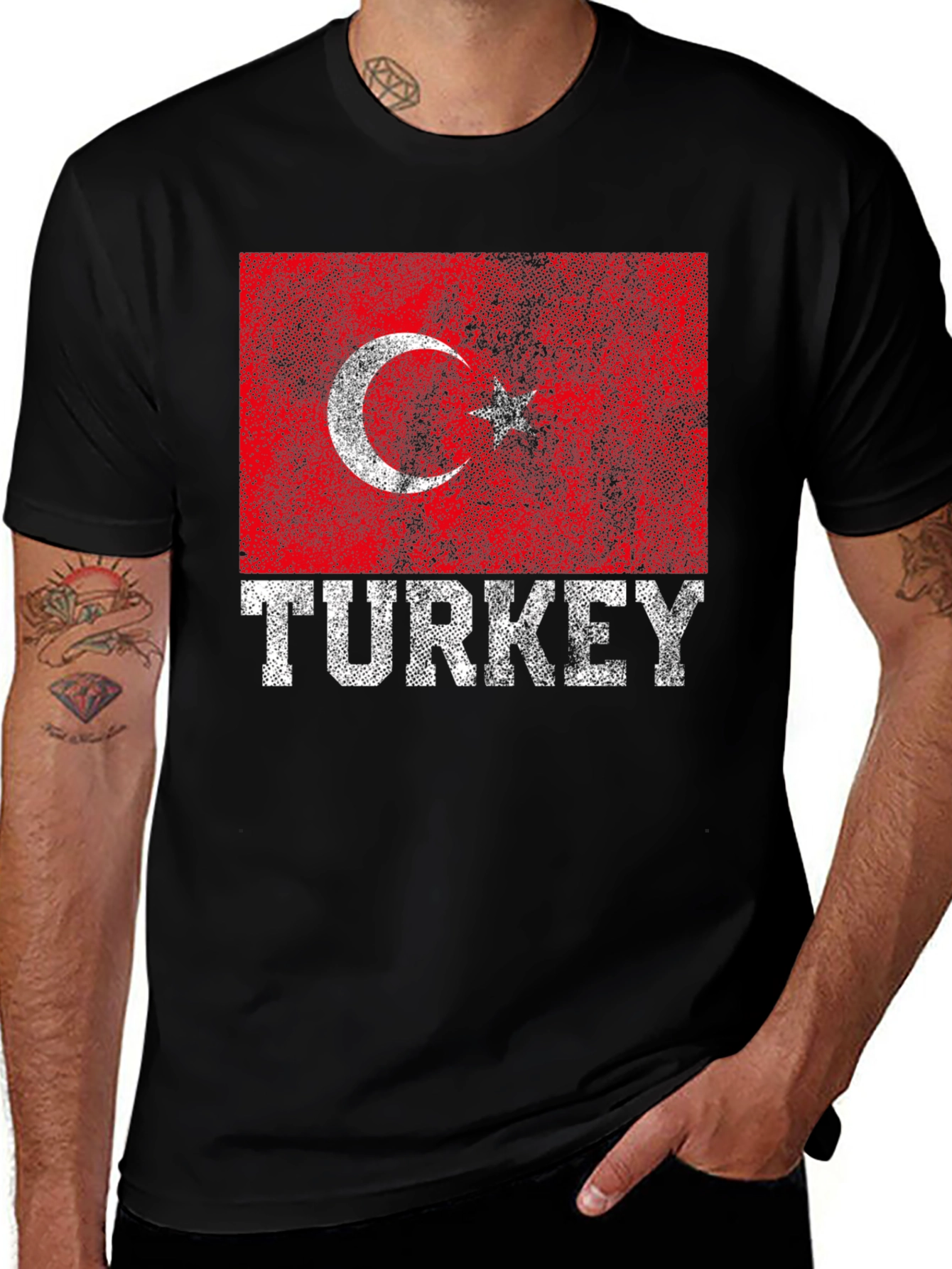 Turkey Flag T-Shirt - Distressed Graphic Tee