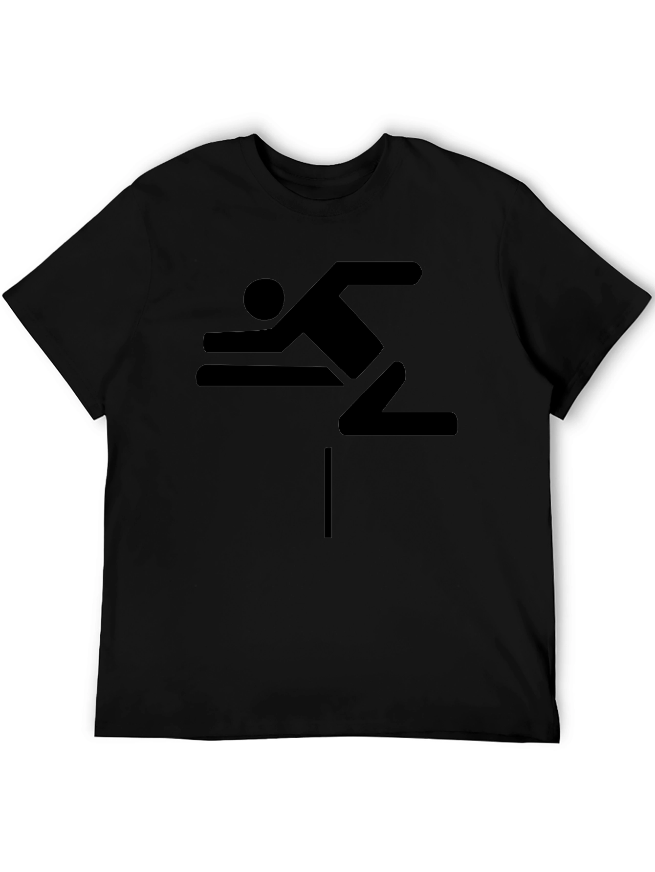 Hurdler Graphic T-Shirt - Black Sporty Design