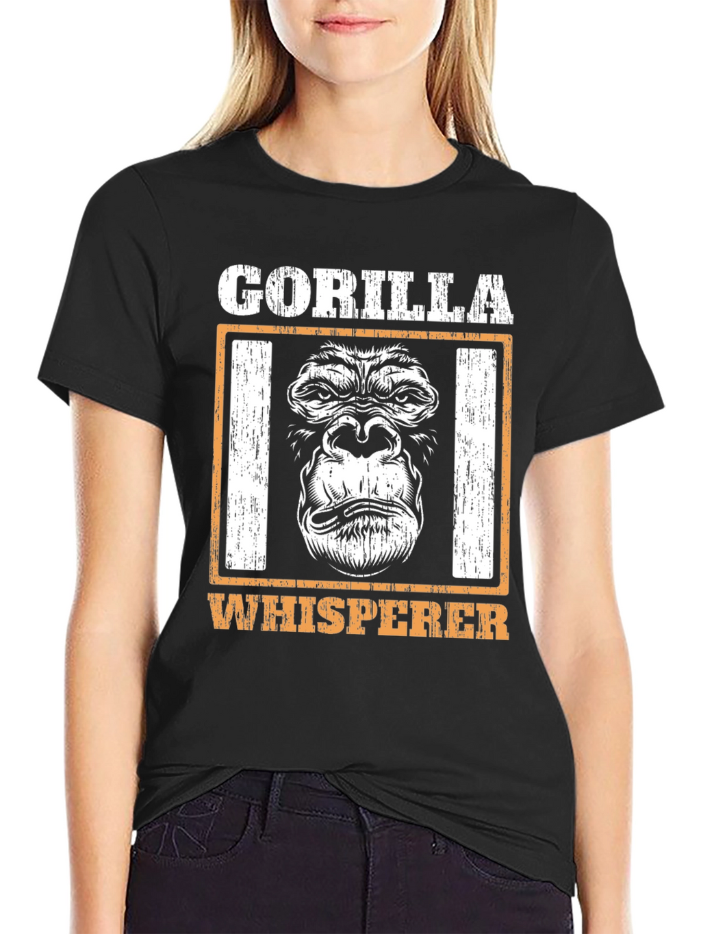 Gorilla Whisperer Graphic Tee - Black Cotton T-Shirt