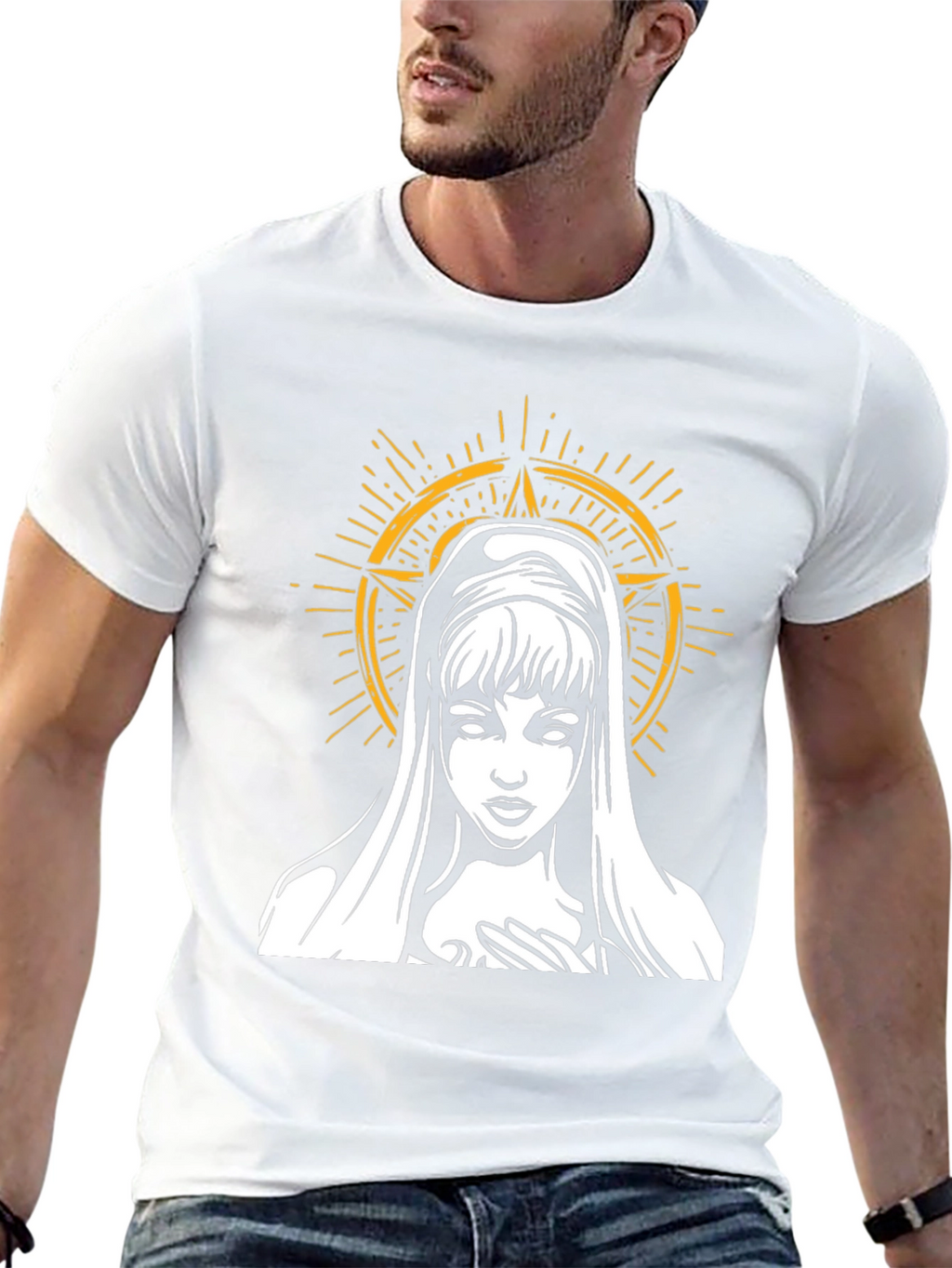 Virgin Mary Graphic Tee - Dark Aesthetic T-Shirt