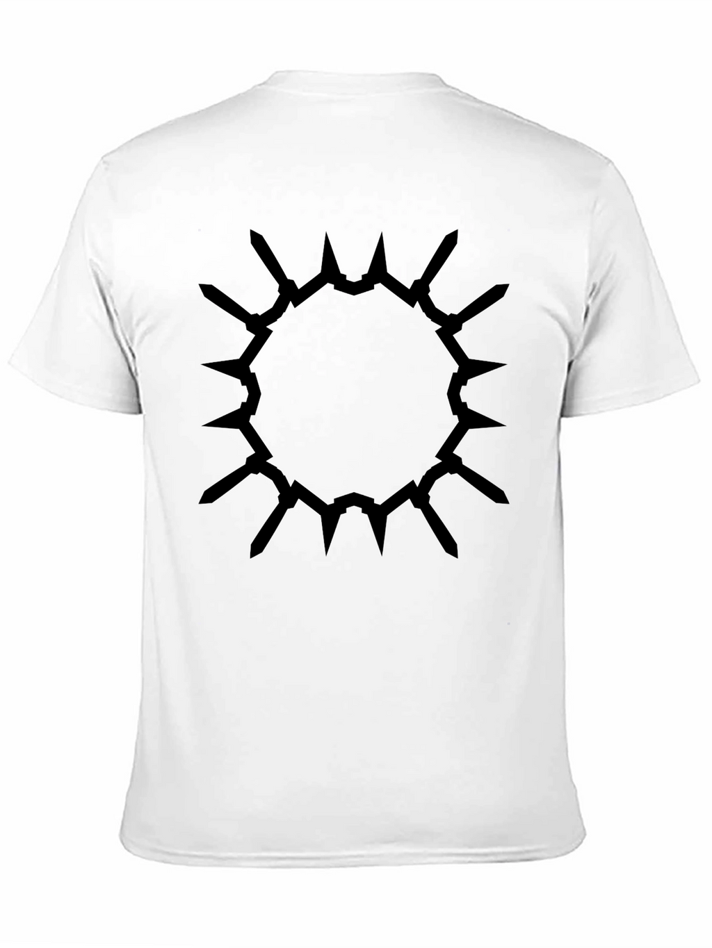 Edgy Circle Spike Design Black T-Shirt