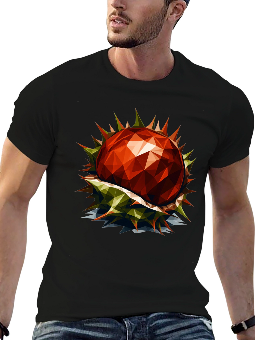 Geometric Chestnut Graphic T-Shirt
