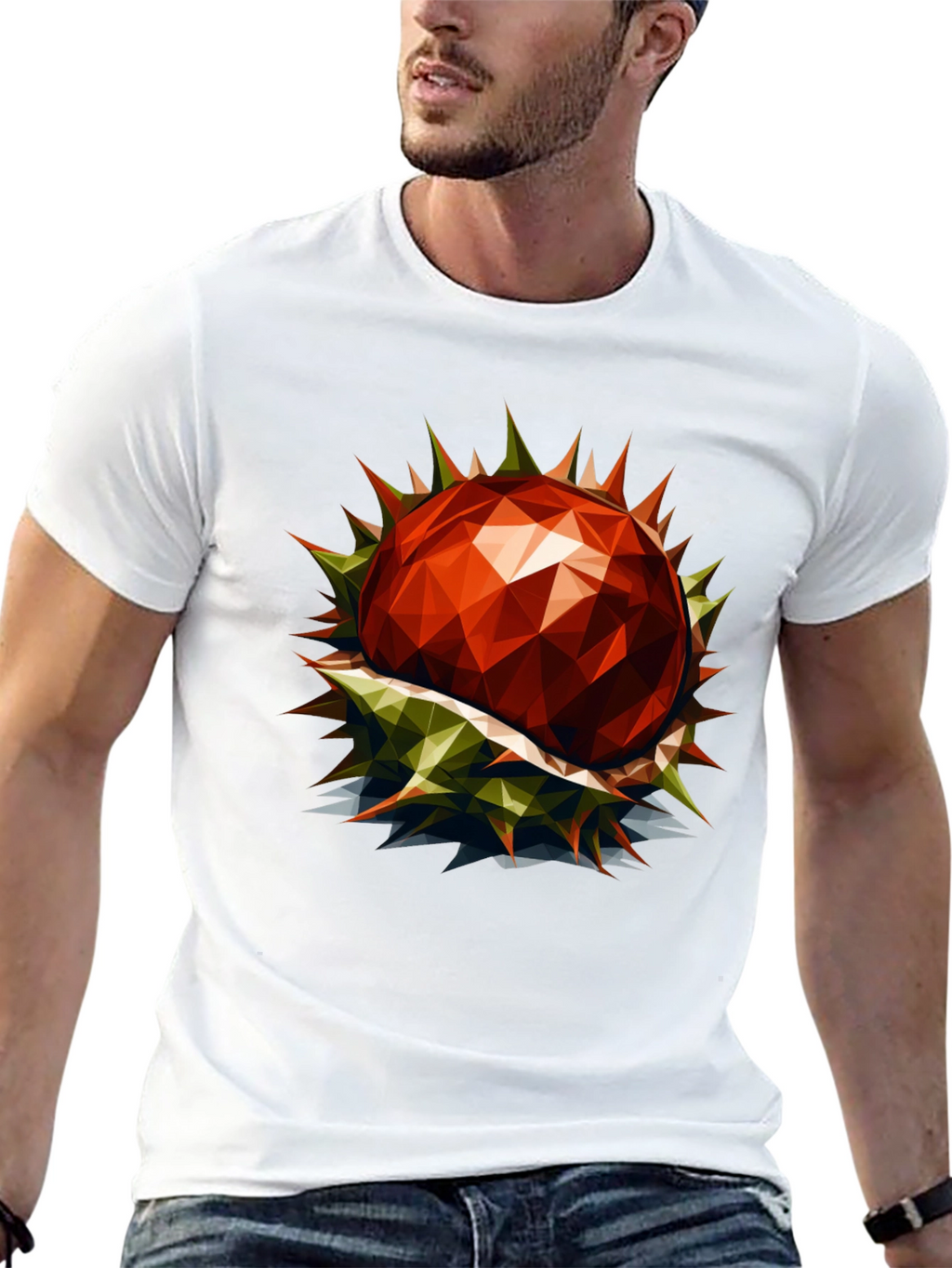 Geometric Chestnut Graphic T-Shirt