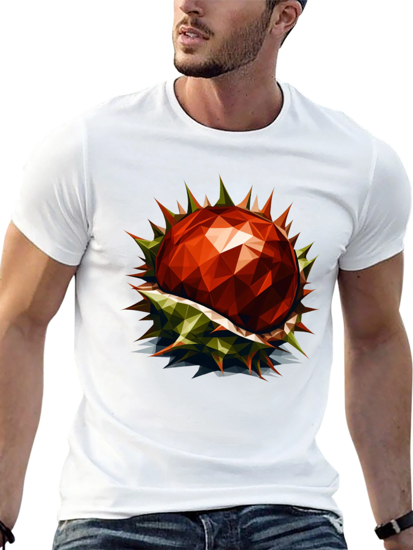 Geometric Chestnut Graphic T-Shirt