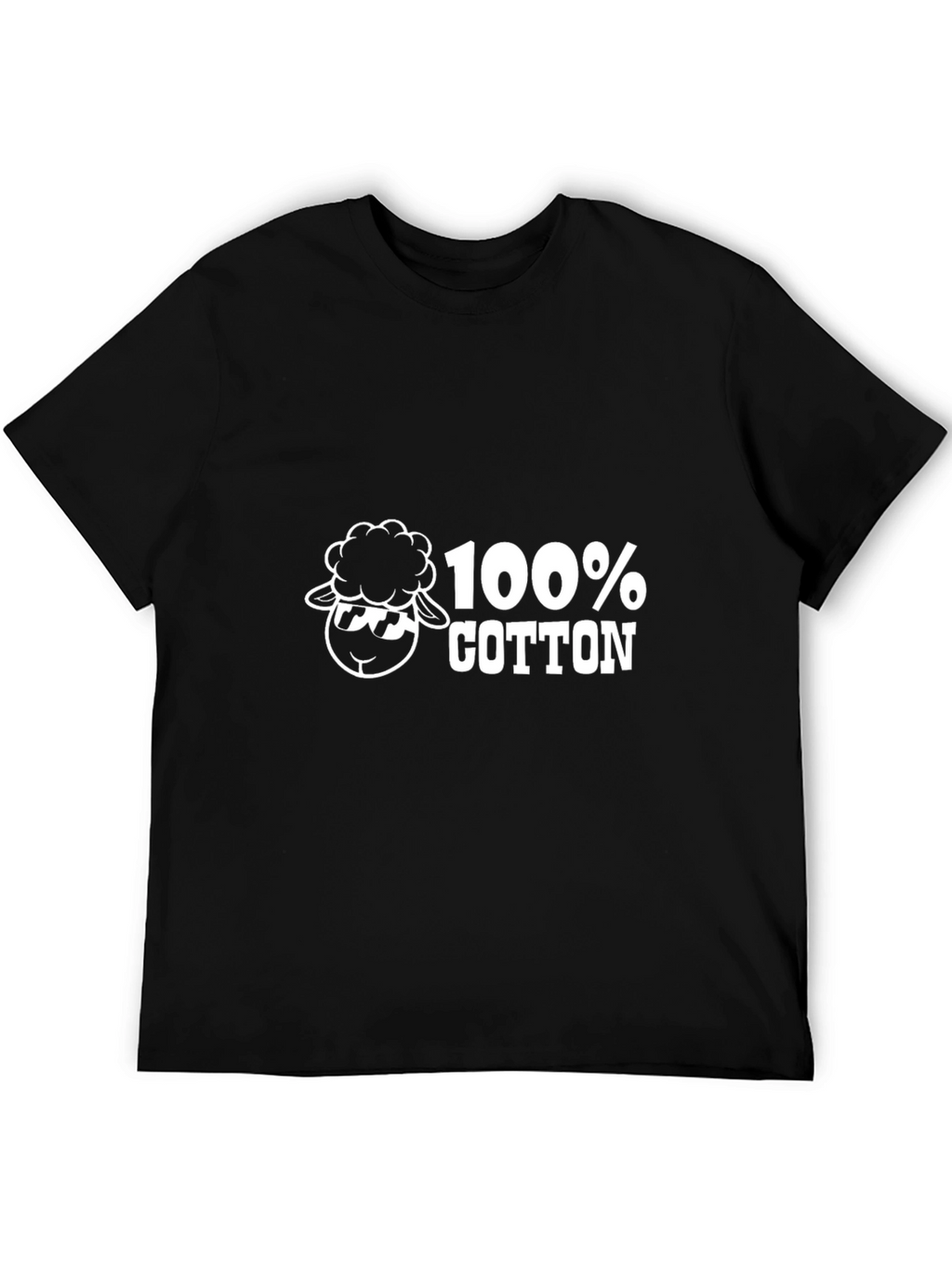 100% Cotton Sheep Graphic Black T-Shirt