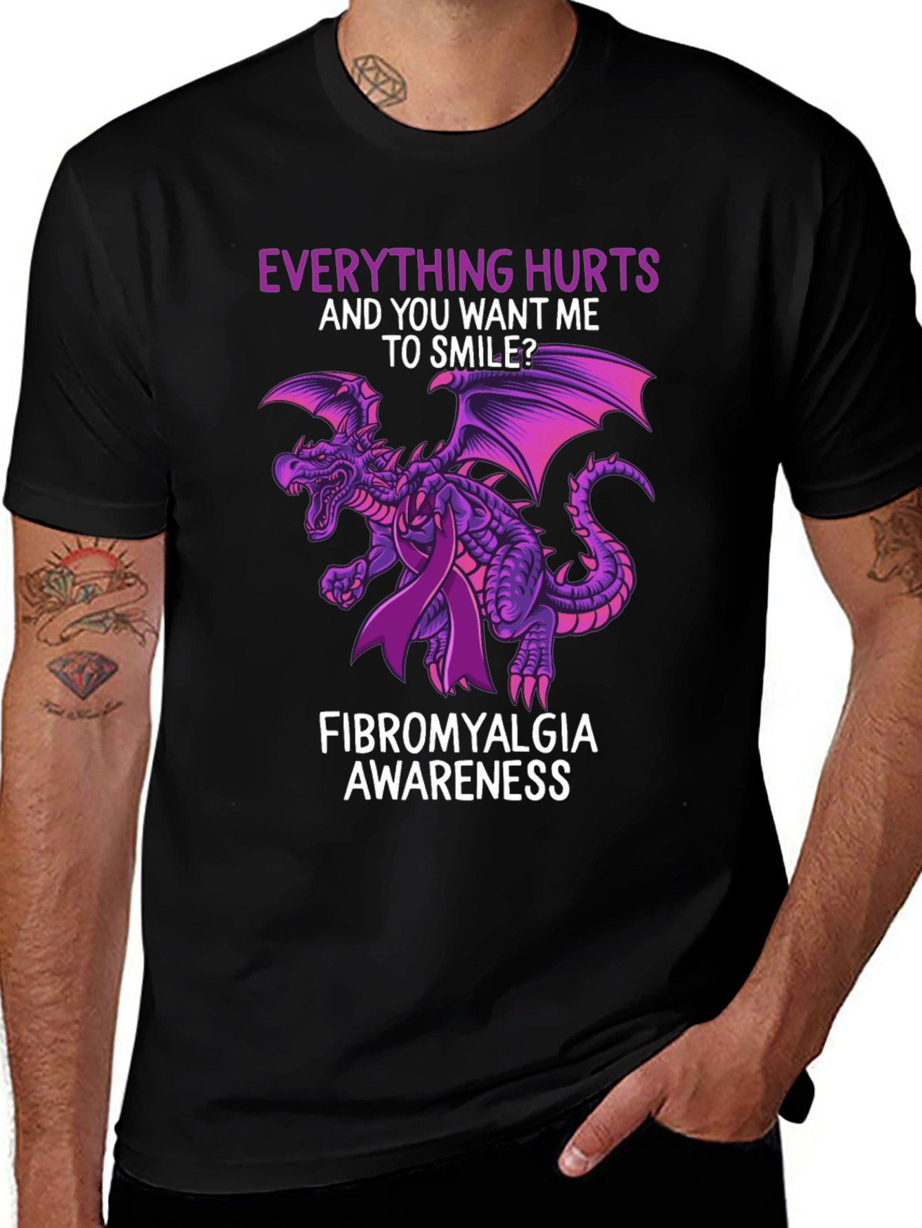 Fibromyalgia Awareness Dragon T-Shirt