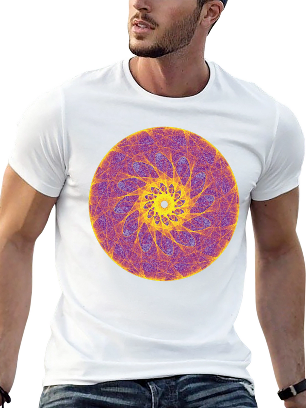Geometric Swirl Graphic Tee
