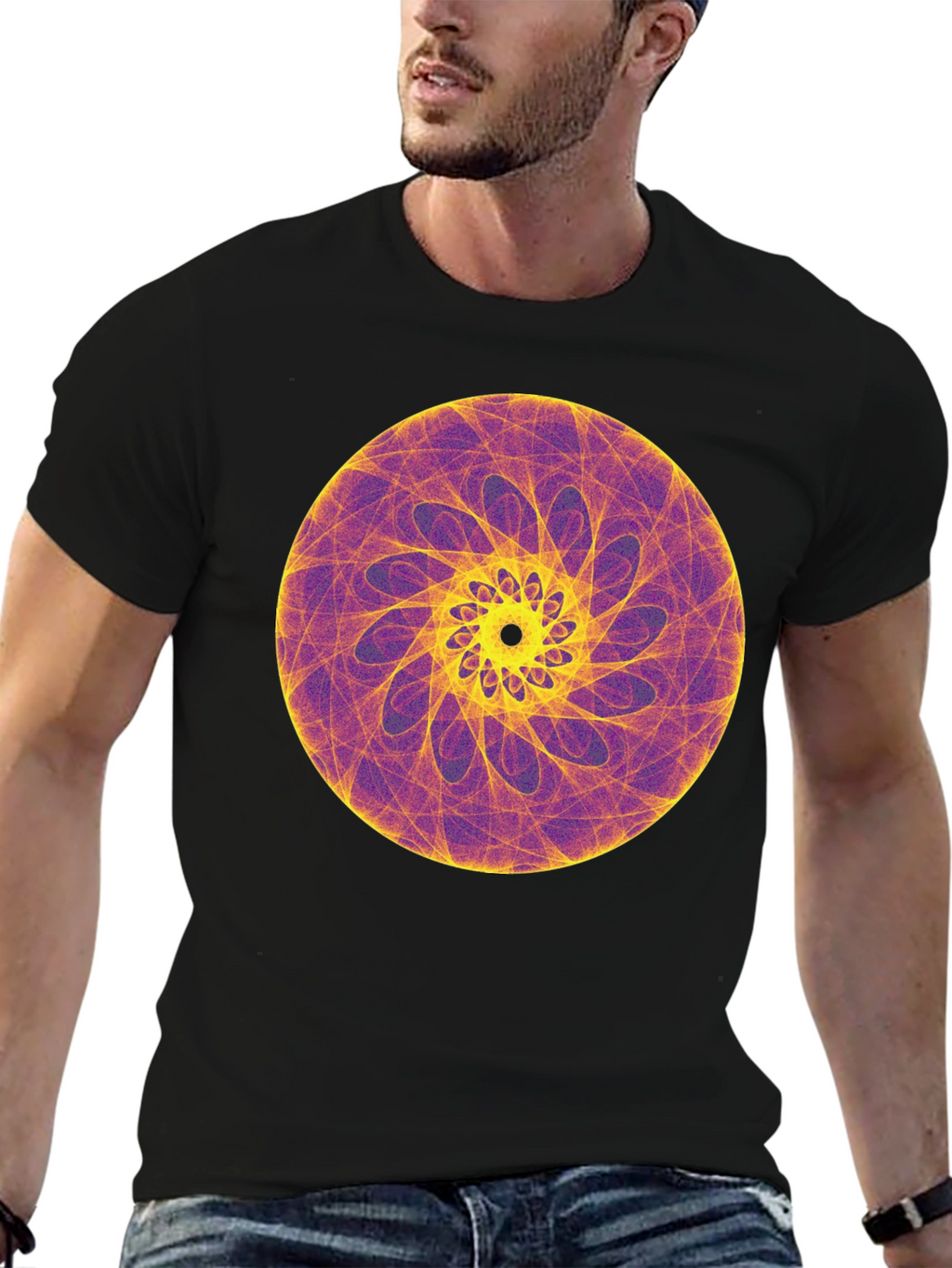 Geometric Swirl Graphic Tee