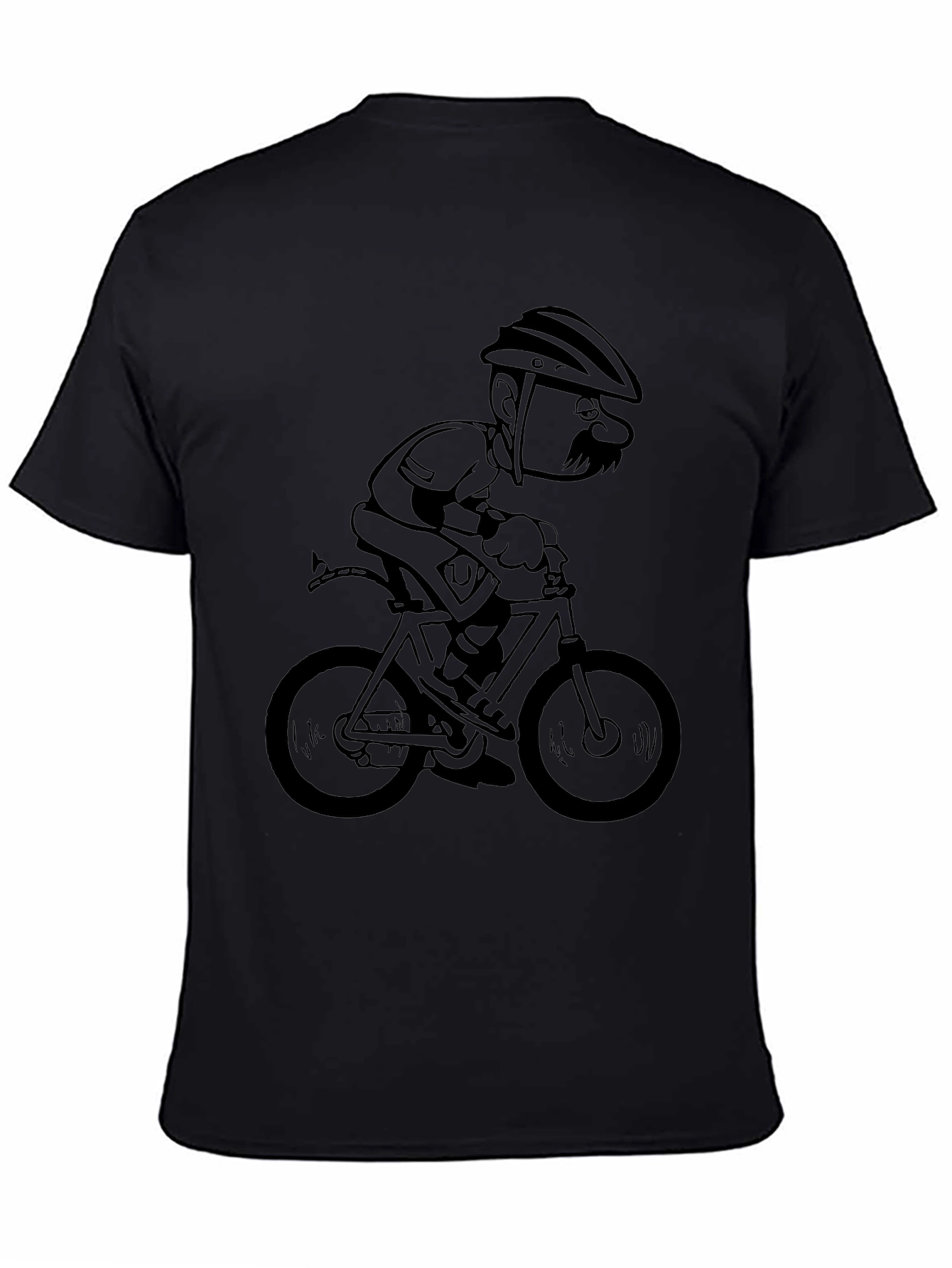 Cartoon Cyclist Graphic T-Shirt