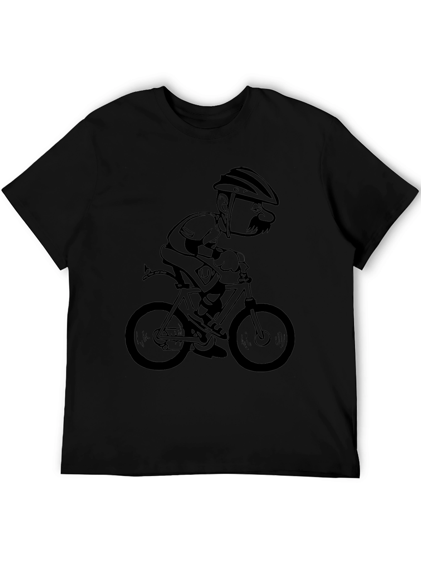 Cartoon Cyclist Graphic T-Shirt