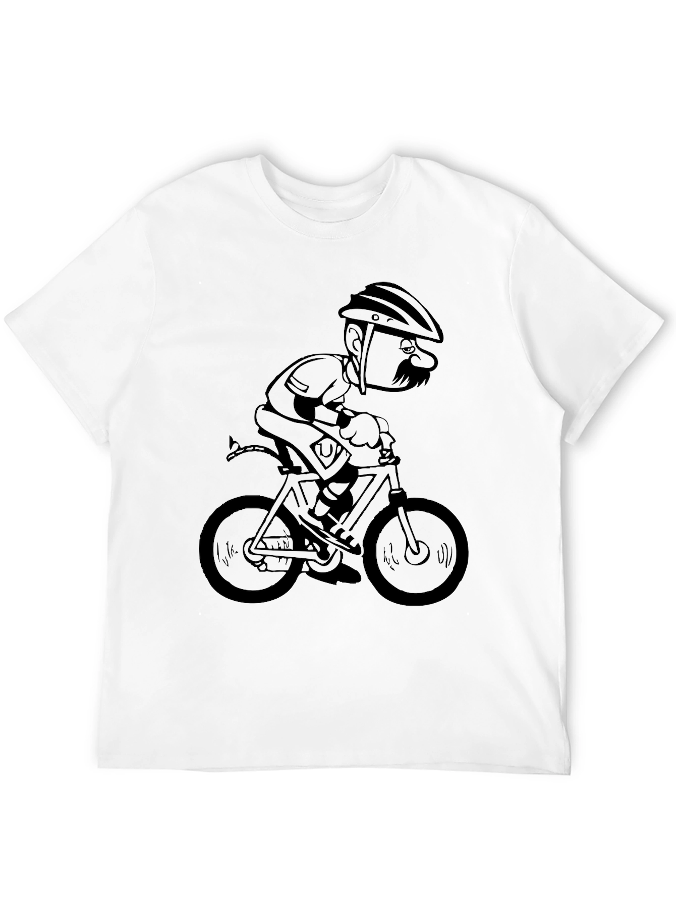 Cartoon Cyclist Graphic T-Shirt