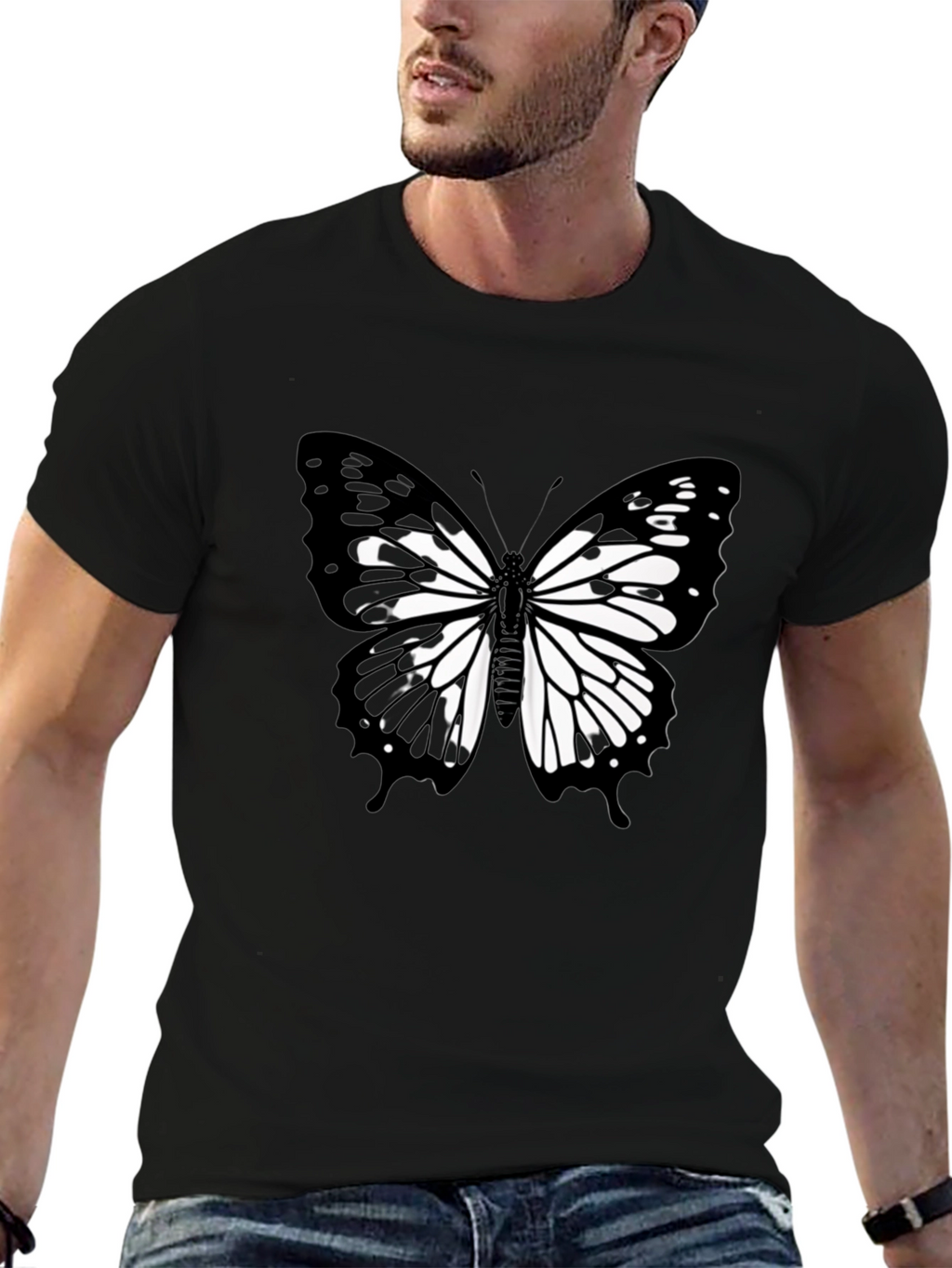 Butterfly Graphic Black T-Shirt