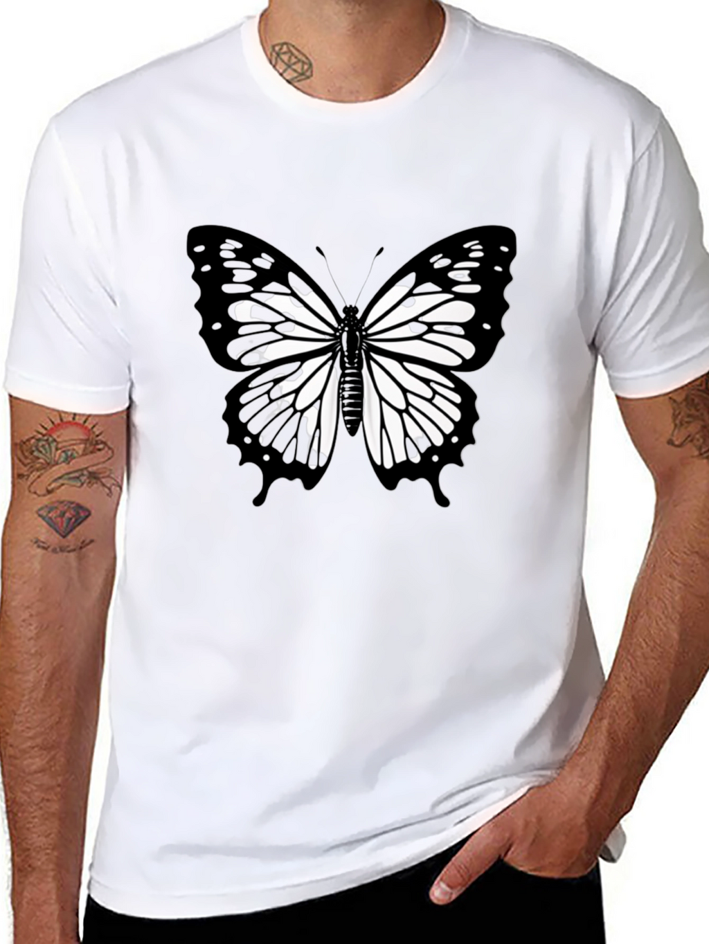 Butterfly Graphic Black T-Shirt