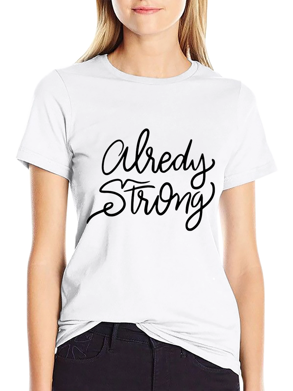Already Strong Black Graphic Tee