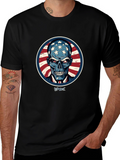 American Patriot Skull Graphic T-Shirt