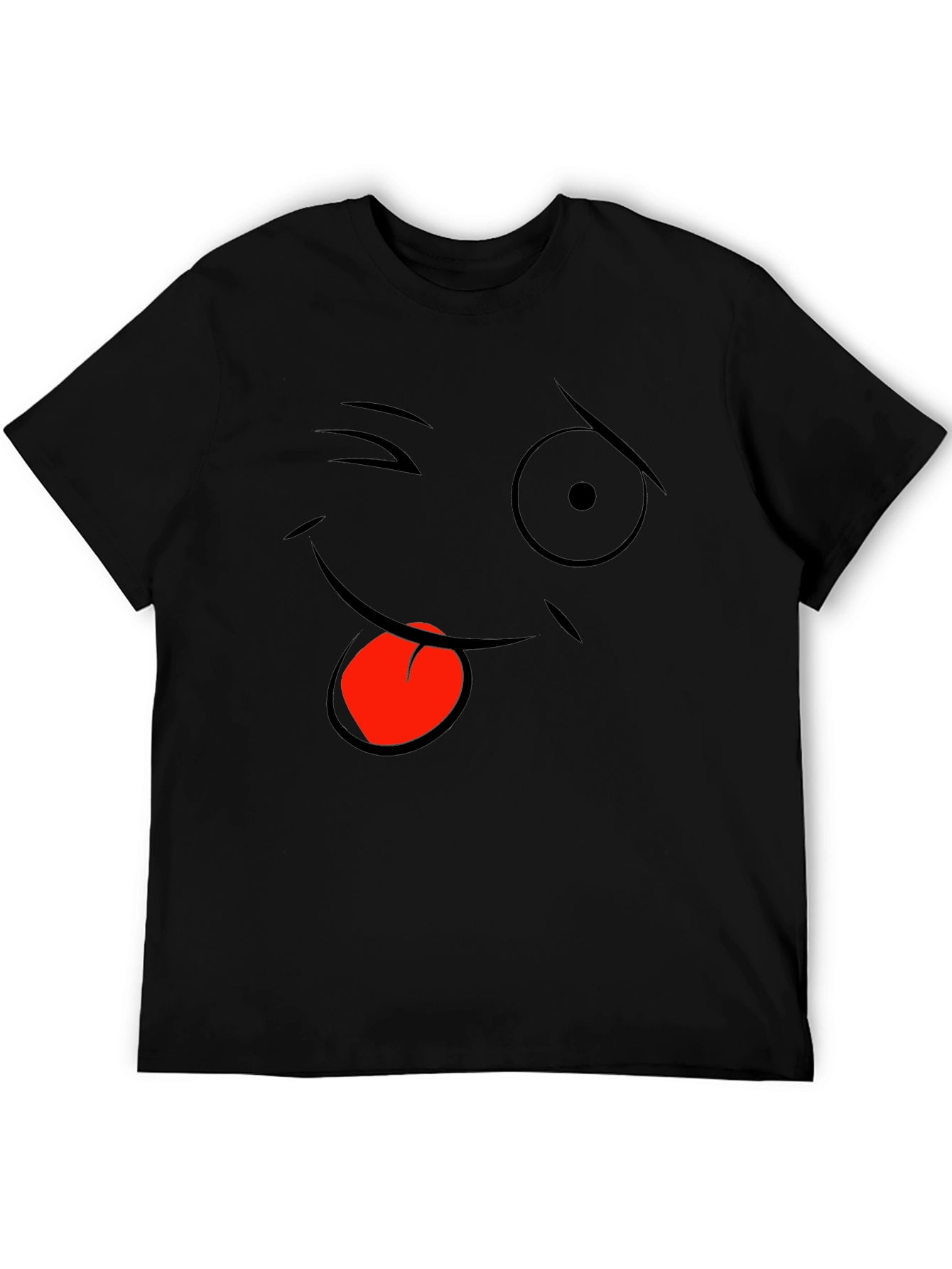 Funny Face Graphic Black T-Shirt