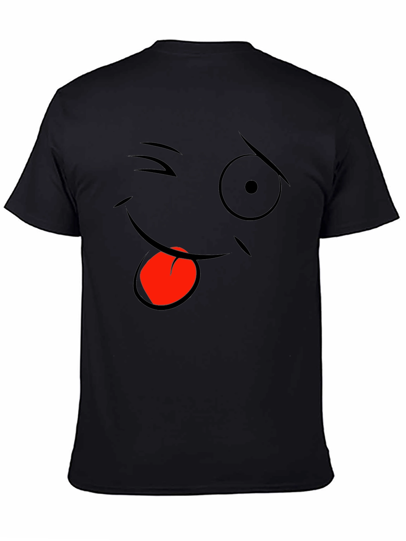 Funny Face Graphic Black T-Shirt