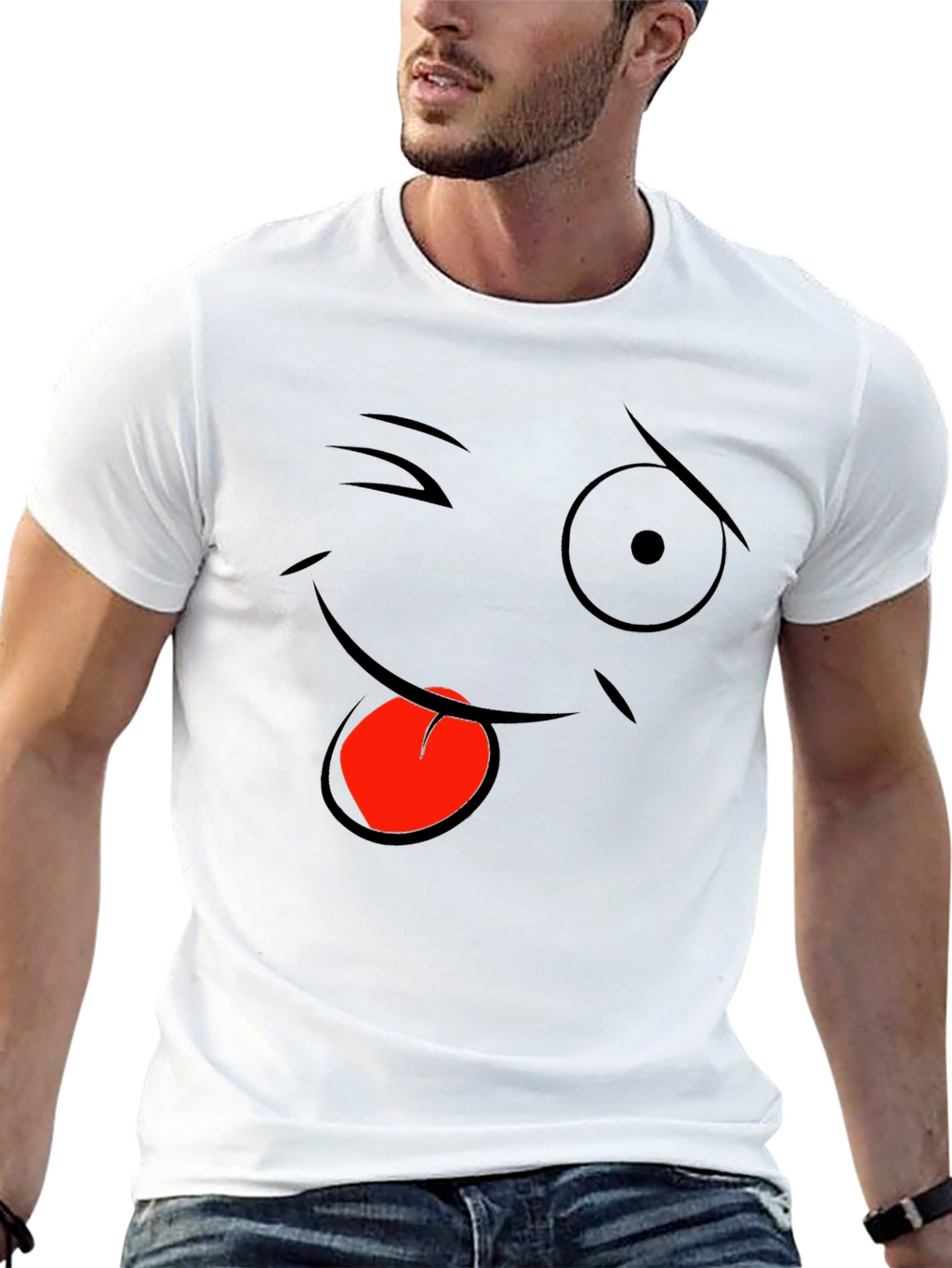 Funny Face Graphic Black T-Shirt