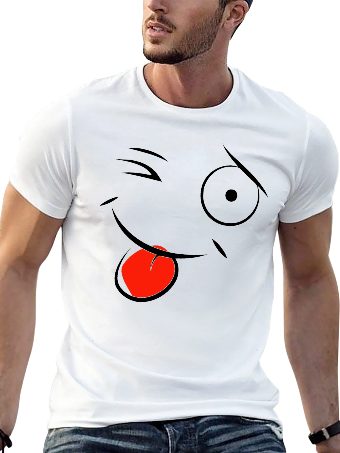 Funny Face Graphic Black T-Shirt