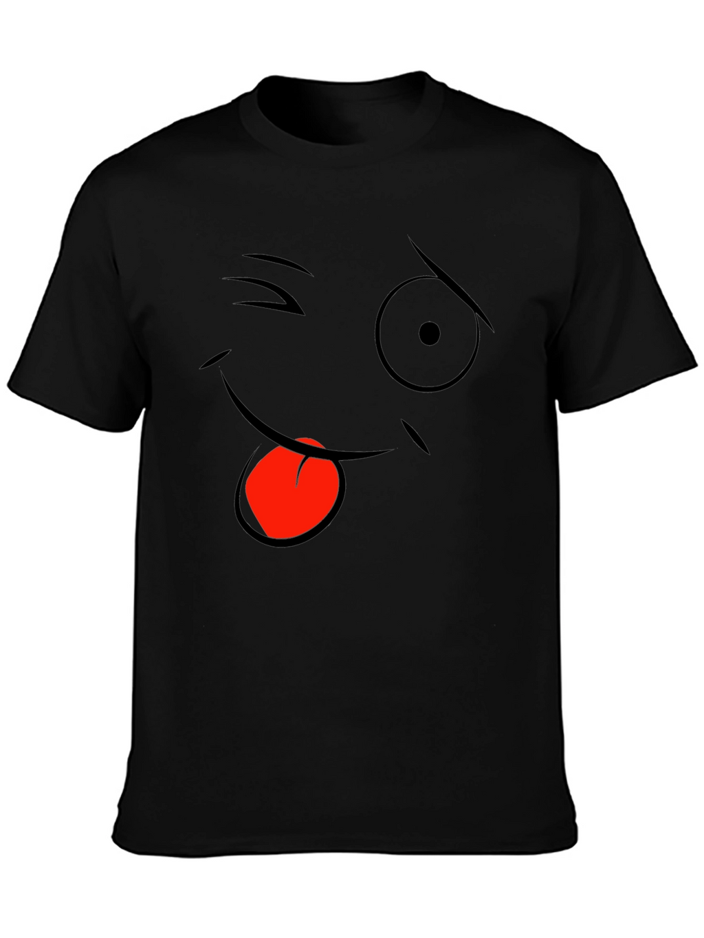 Funny Face Graphic Black T-Shirt