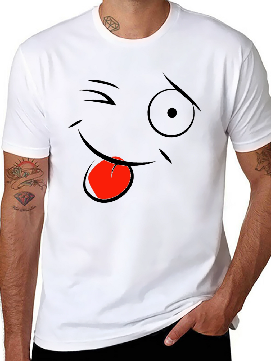 Funny Face Graphic Black T-Shirt