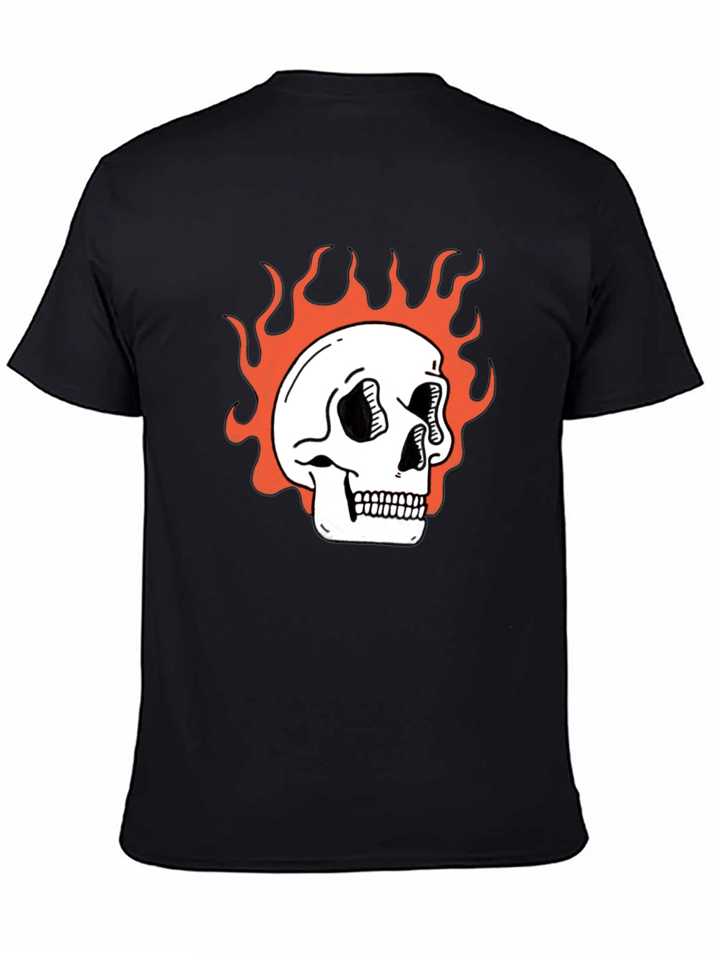 Flaming Skull Graphic Tee - Classic Black T-Shirt