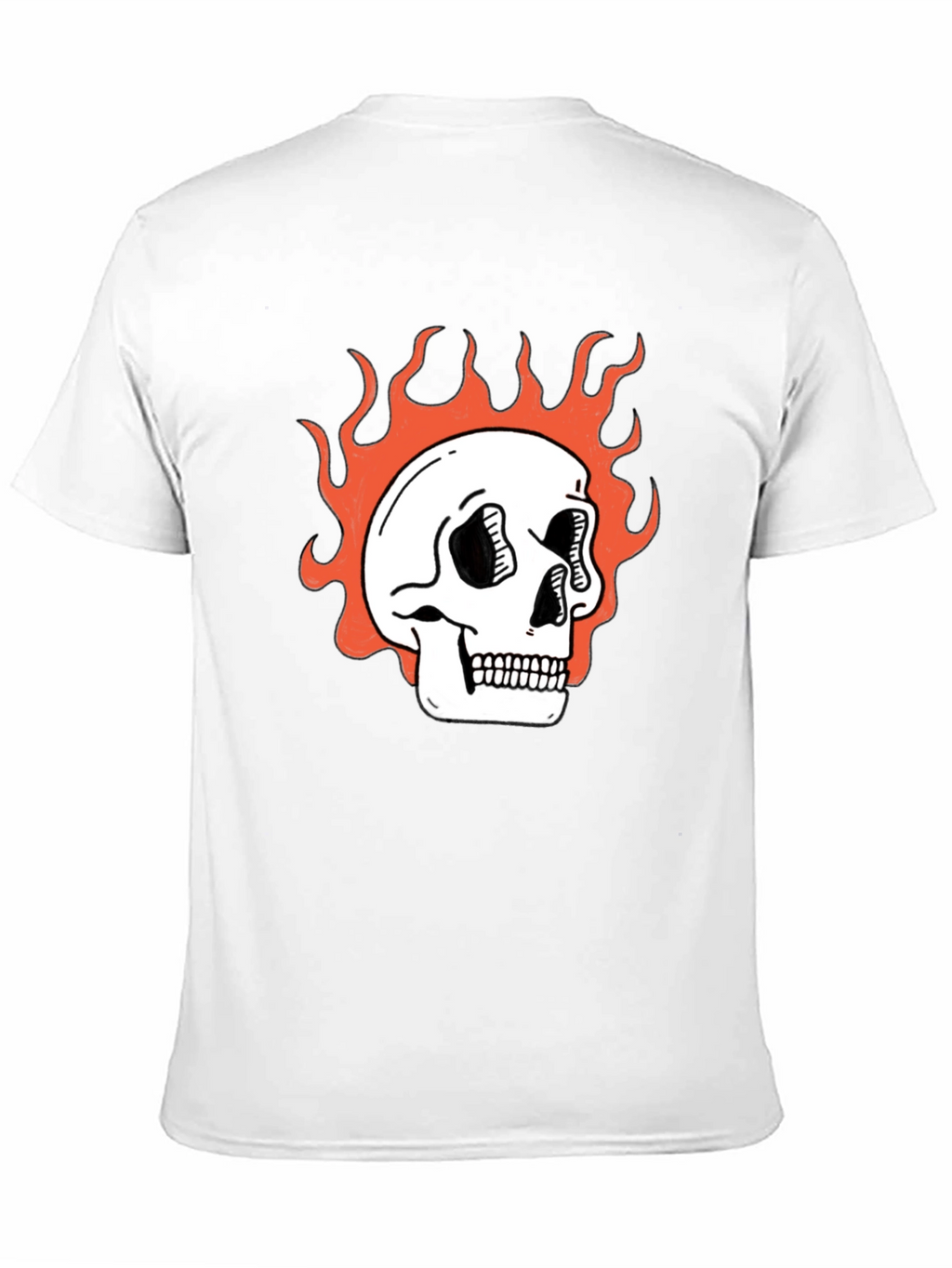 Flaming Skull Graphic Tee - Classic Black T-Shirt