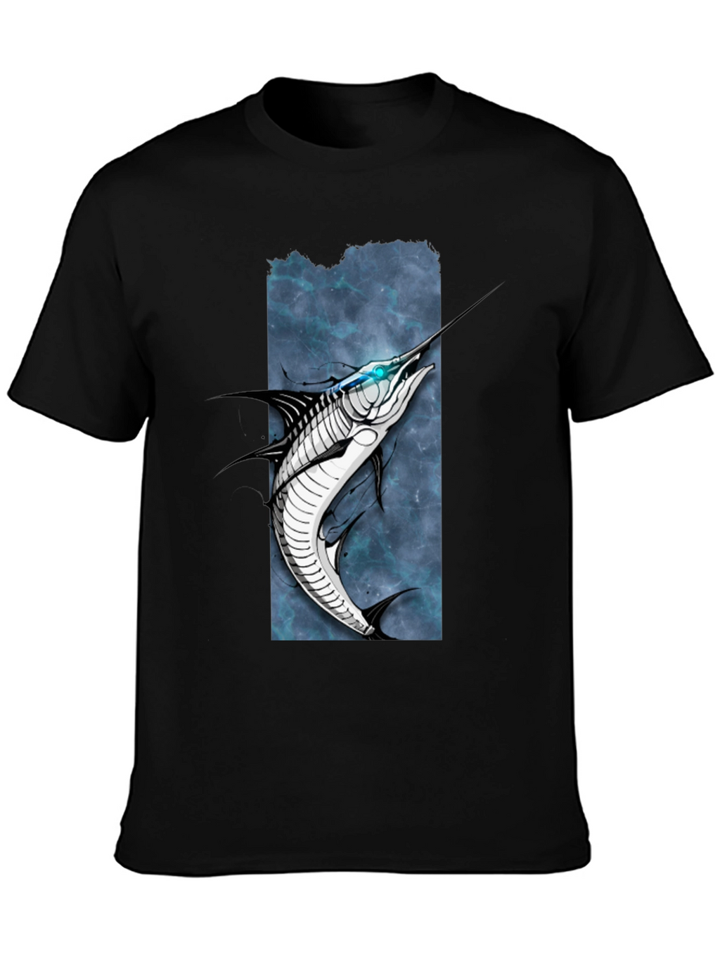 Marlin Graphic Tee - Black Cotton T-Shirt