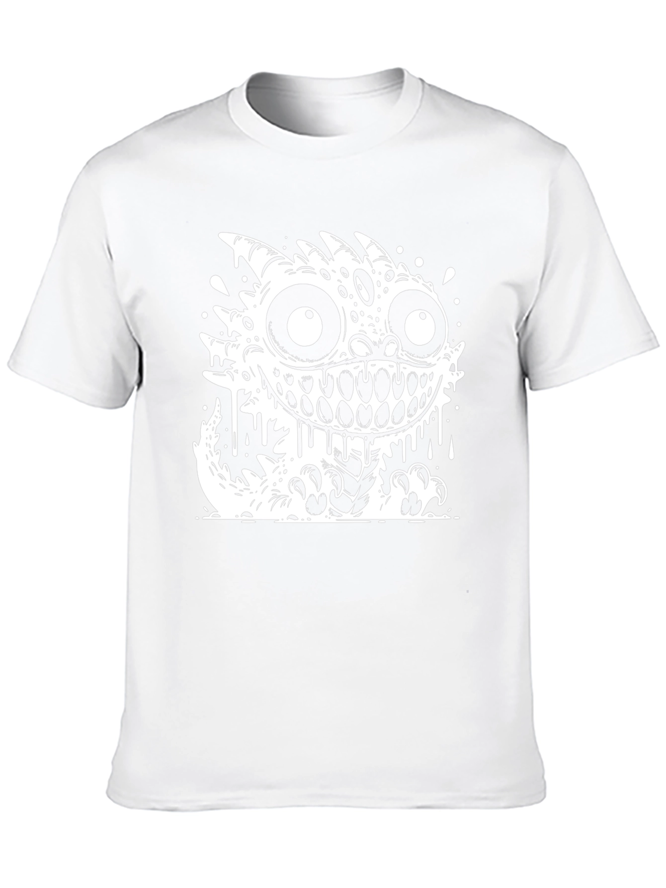Monster Graphic Tee - Black Cotton Blend T-Shirt