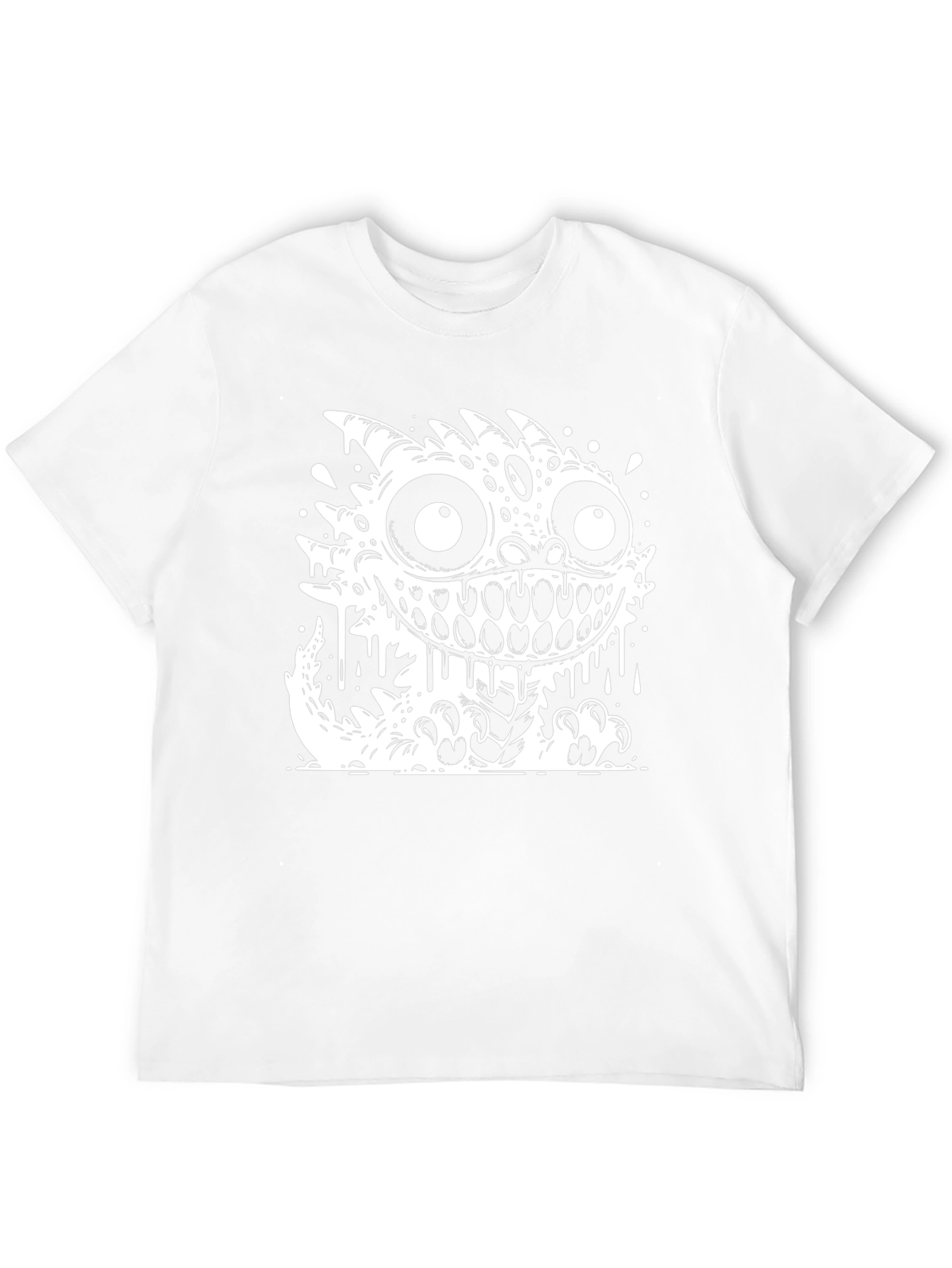 Monster Graphic Tee - Black Cotton Blend T-Shirt