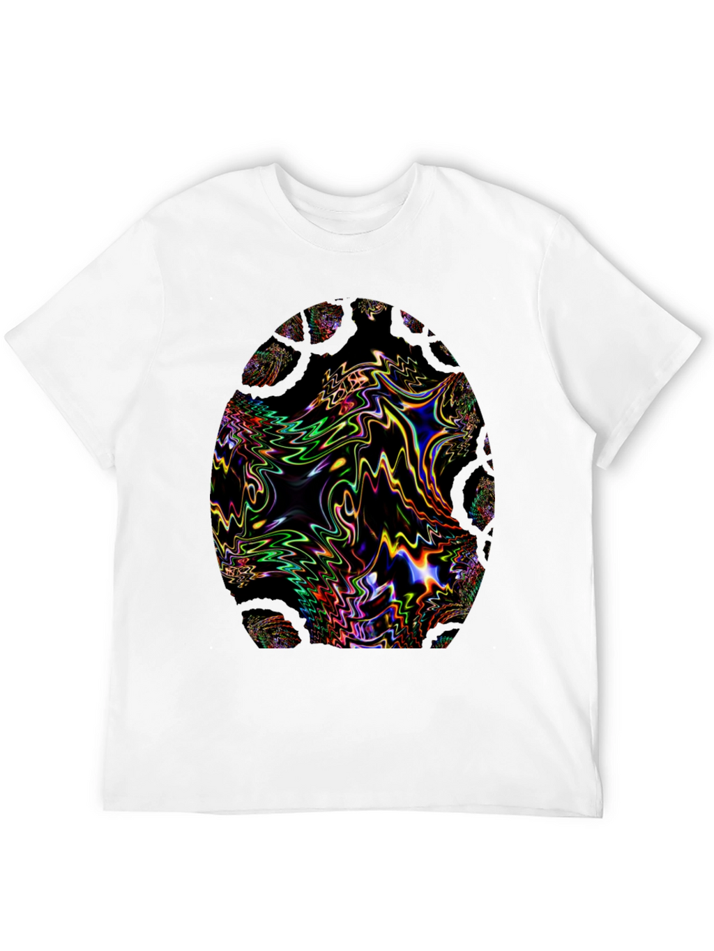 Psychedelic Fractal Egg Graphic Black T-Shirt