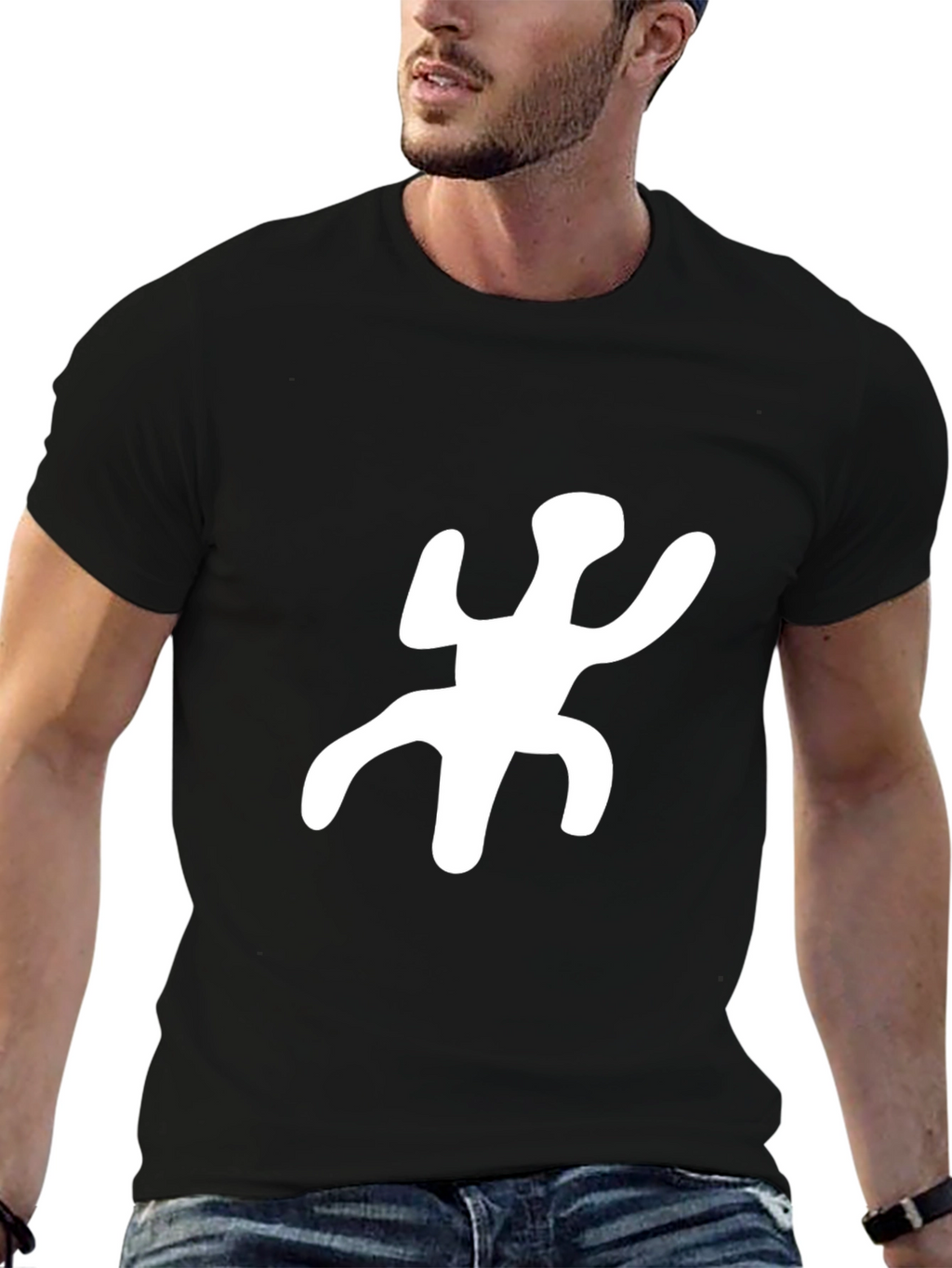 Unique Symbol Graphic Black T-Shirt