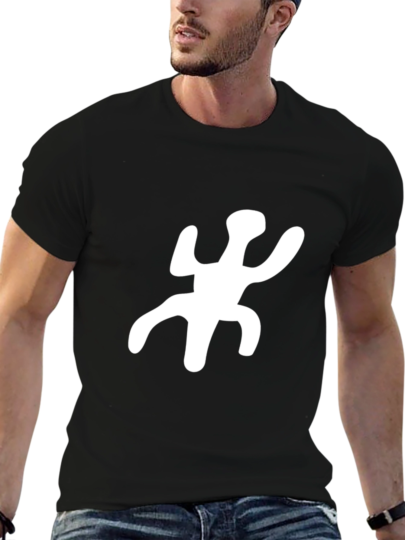 Unique Symbol Graphic Black T-Shirt