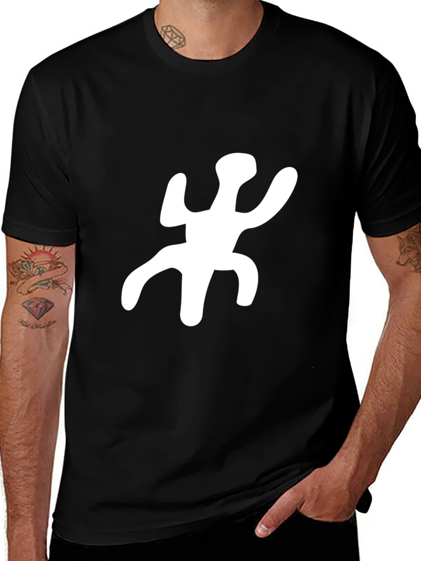 Unique Symbol Graphic Black T-Shirt