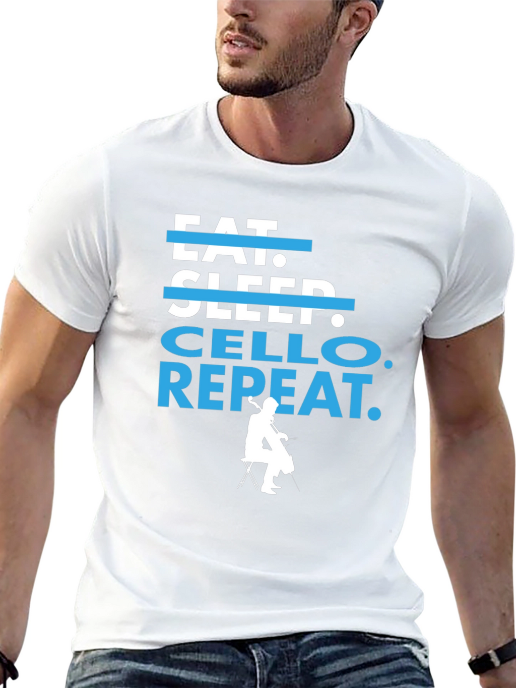 Eat Sleep Cello Repeat T-Shirt - Musicians Tee
