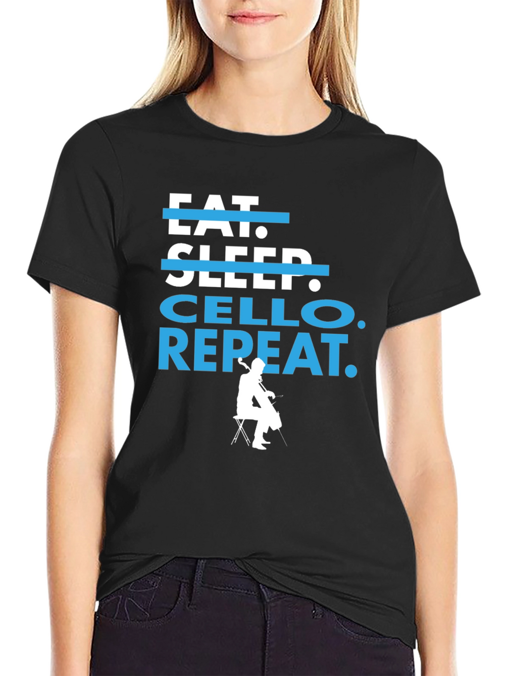 Eat Sleep Cello Repeat T-Shirt - Musicians Tee