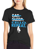 Eat Sleep Cello Repeat T-Shirt - Musicians Tee