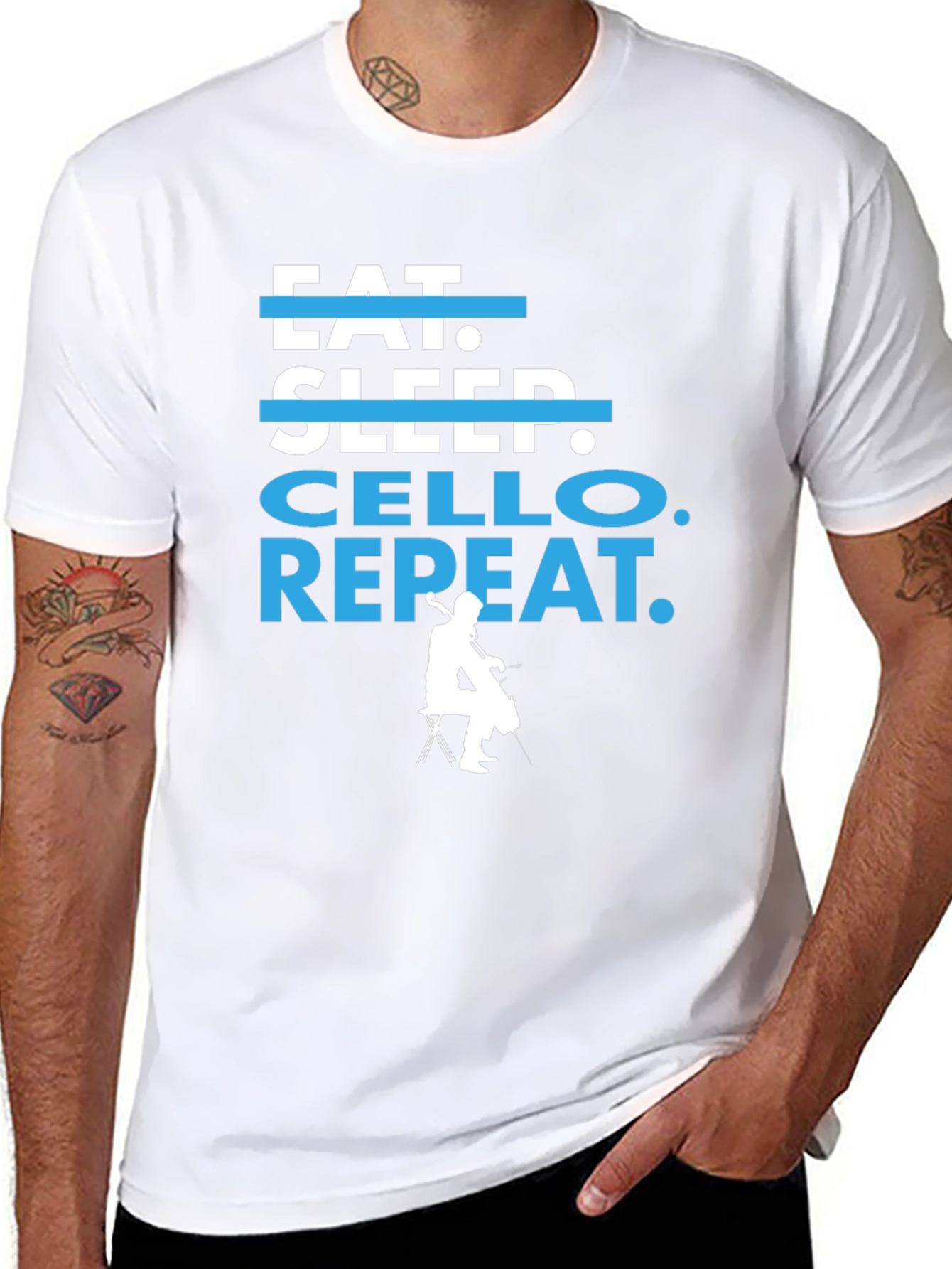 Eat Sleep Cello Repeat T-Shirt - Musicians Tee
