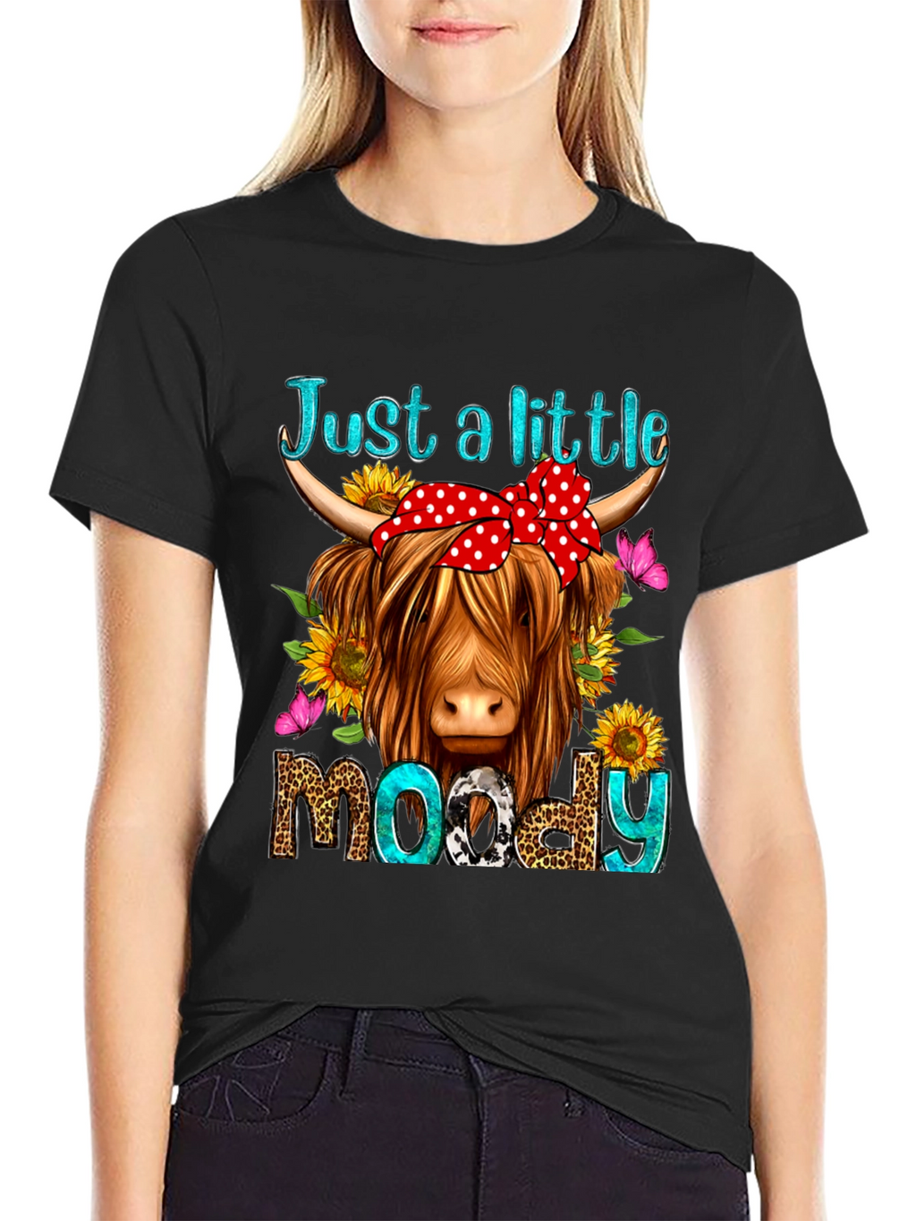 Just a Little Moody Cow Graphic Tee