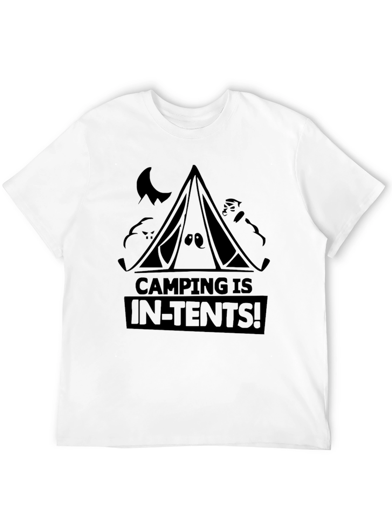 Camping Is In-Tents! Black Graphic Tee