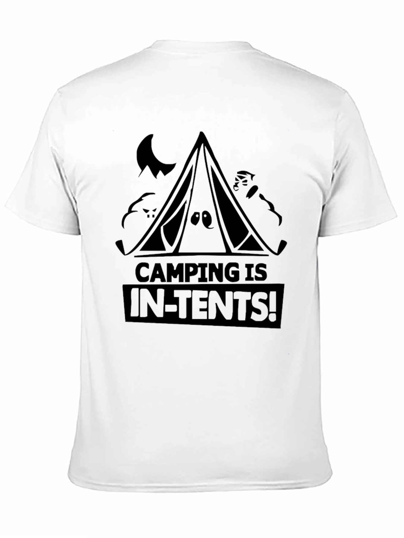 Camping Is In-Tents! Black Graphic Tee