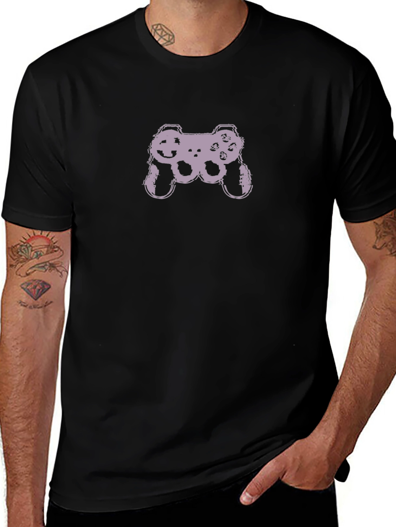 Gaming Controller Graphic Tee - Black Casual