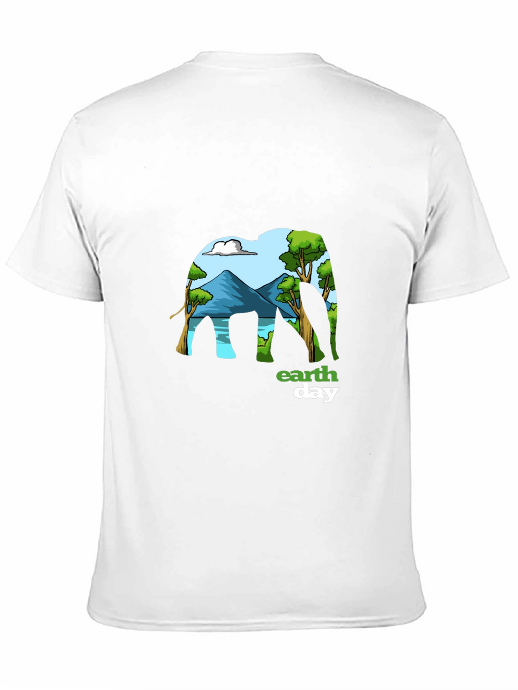 Earth Day Elephant Graphic Tee - Mens Black T-Shirt