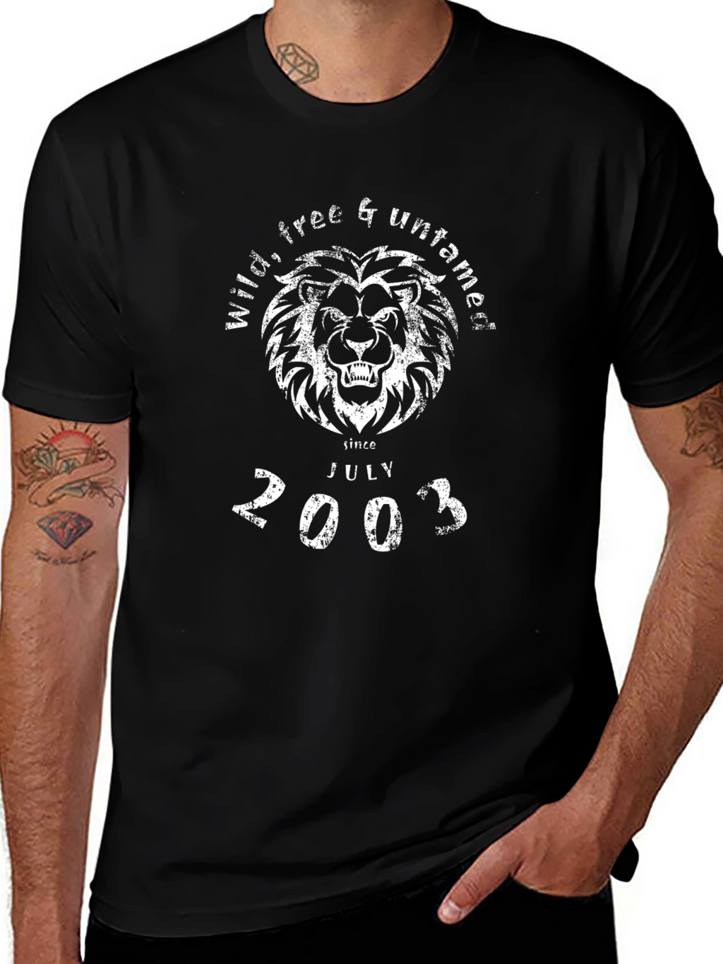 Wild Free & Untamed Black Lion T-Shirt