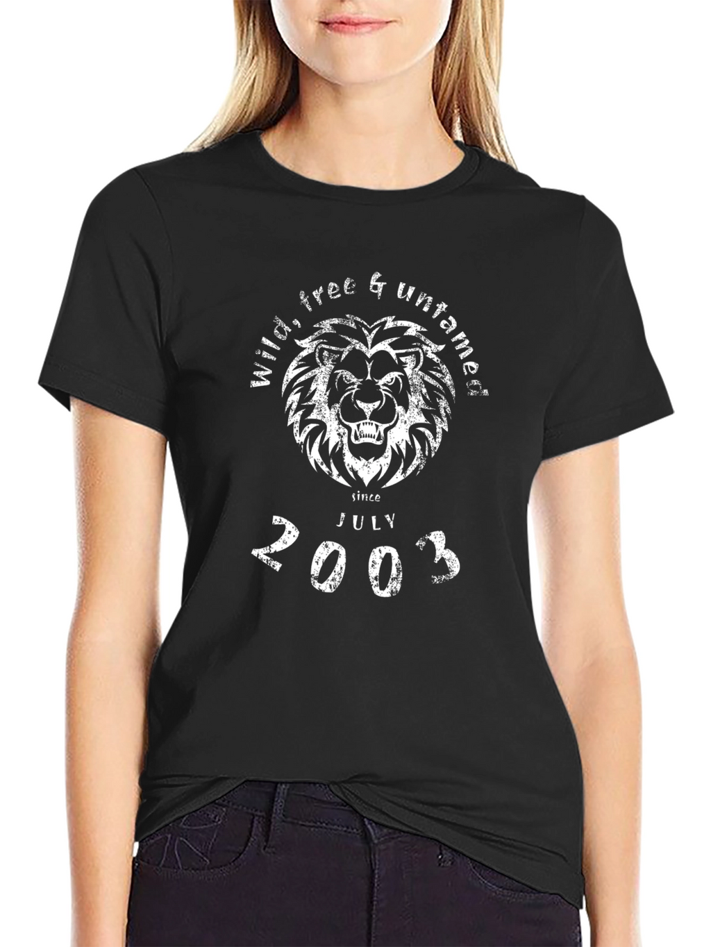 Wild Free & Untamed Black Lion T-Shirt