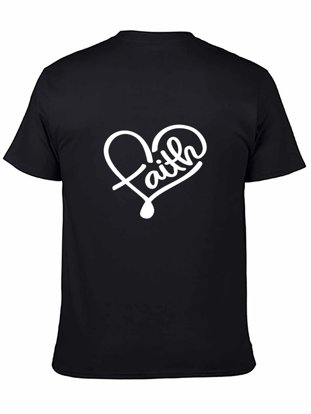 Faith Heart Graphic T-Shirt - Stylish Black Tee